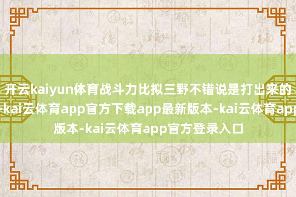 开云kaiyun体育战斗力比拟三野不错说是打出来的一支王牌部队-kai云体育app官方下载app最新版本-kai云体育app官方登录入口