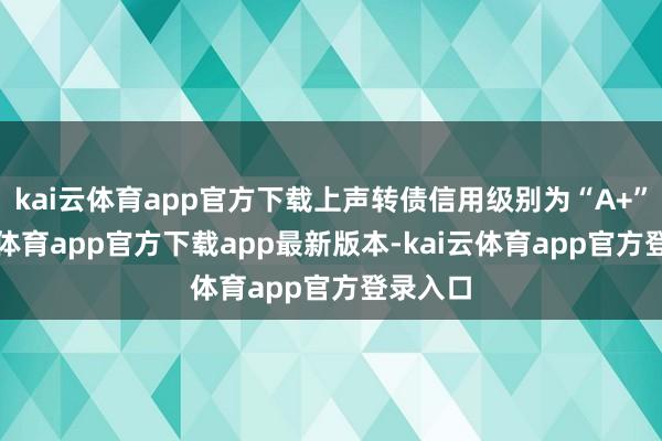 kai云体育app官方下载上声转债信用级别为“A+”-kai云体育app官方下载app最新版本-kai云体育app官方登录入口