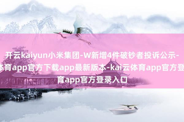 开云kaiyun小米集团-W新增4件破钞者投诉公示-kai云体育app官方下载app最新版本-kai云体育app官方登录入口
