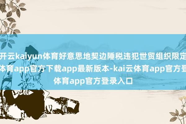 开云kaiyun体育好意思地契边陲税违犯世贸组织限定-kai云体育app官方下载app最新版本-kai云体育app官方登录入口