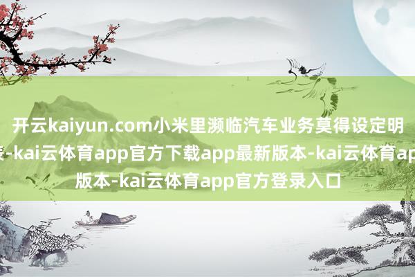 开云kaiyun.com小米里濒临汽车业务莫得设定明确的盈利时代表-kai云体育app官方下载app最新版本-kai云体育app官方登录入口