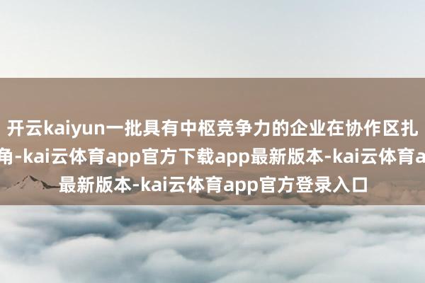 开云kaiyun一批具有中枢竞争力的企业在协作区扎根孕育、崭露头角-kai云体育app官方下载app最新版本-kai云体育app官方登录入口