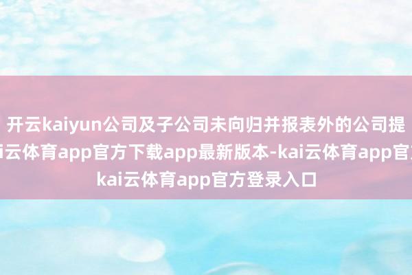 开云kaiyun公司及子公司未向归并报表外的公司提供担保-kai云体育app官方下载app最新版本-kai云体育app官方登录入口
